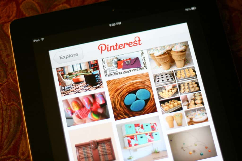an image of ipad with Pinterest app open