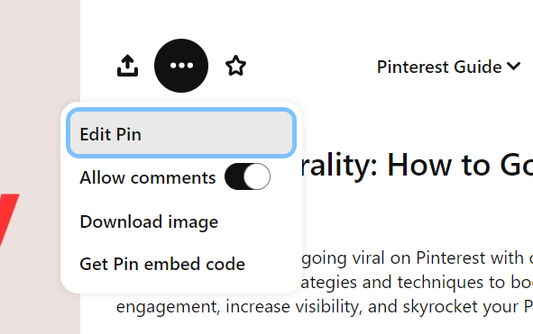 deleting pins on Pinterest desktop