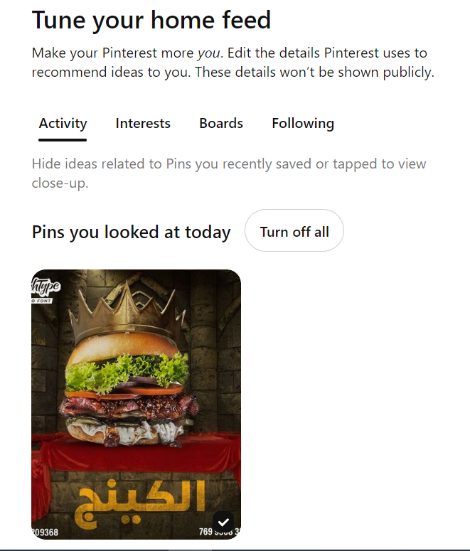 pinterest activity