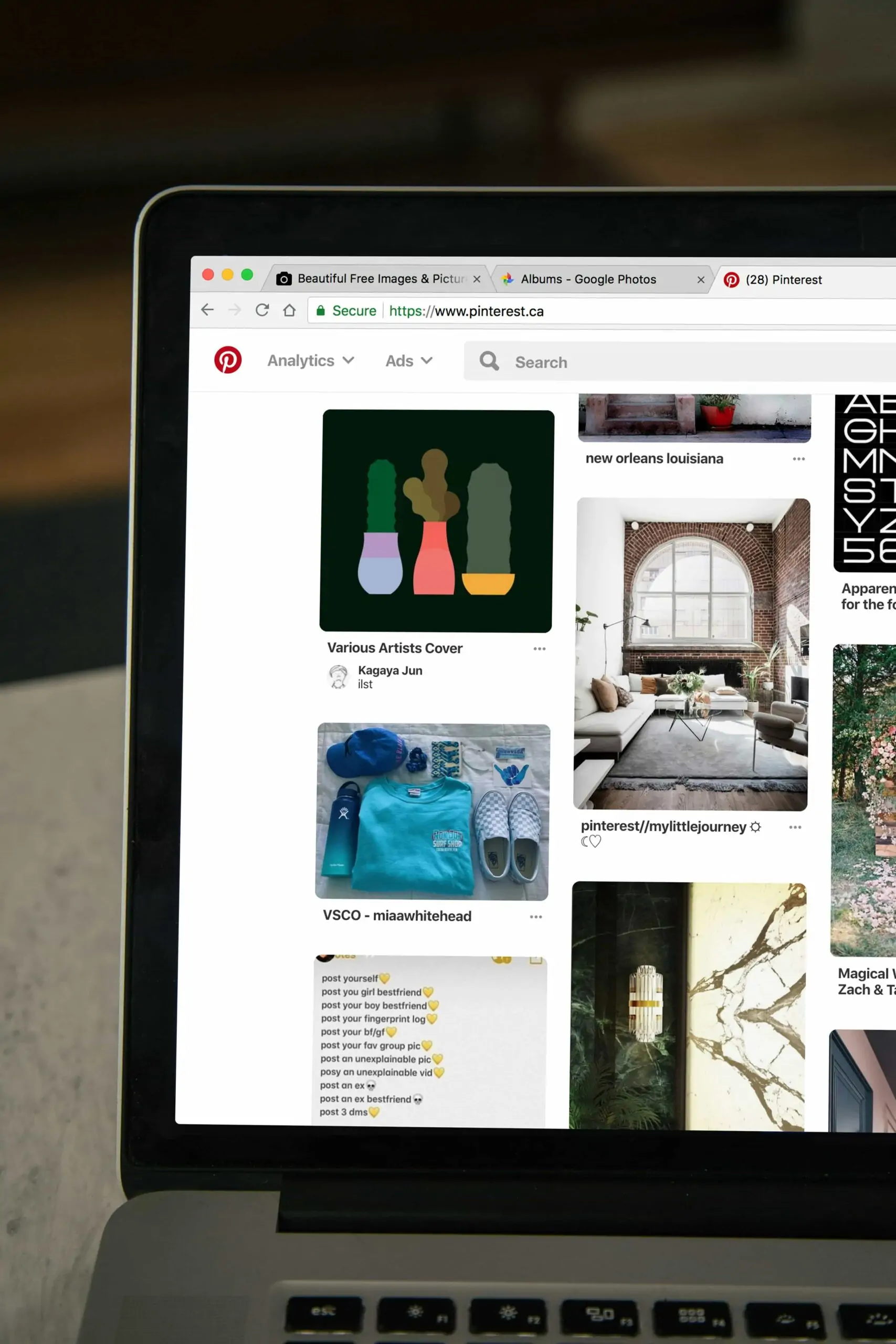 pinterest desktop app half screen