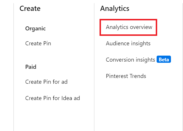 Pinterest analytics